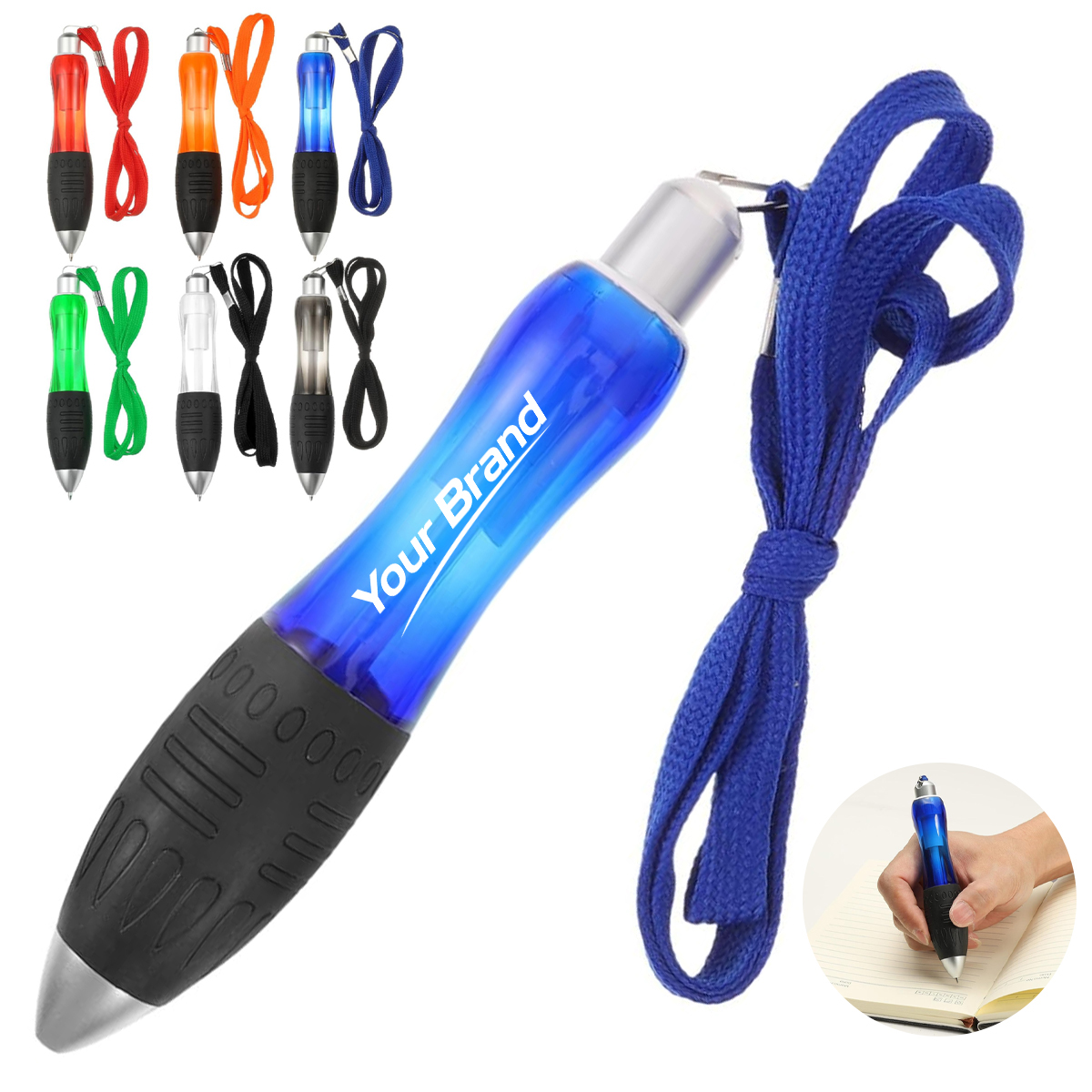Retractable Ballpoint Pen With Safety Neck Lanyard