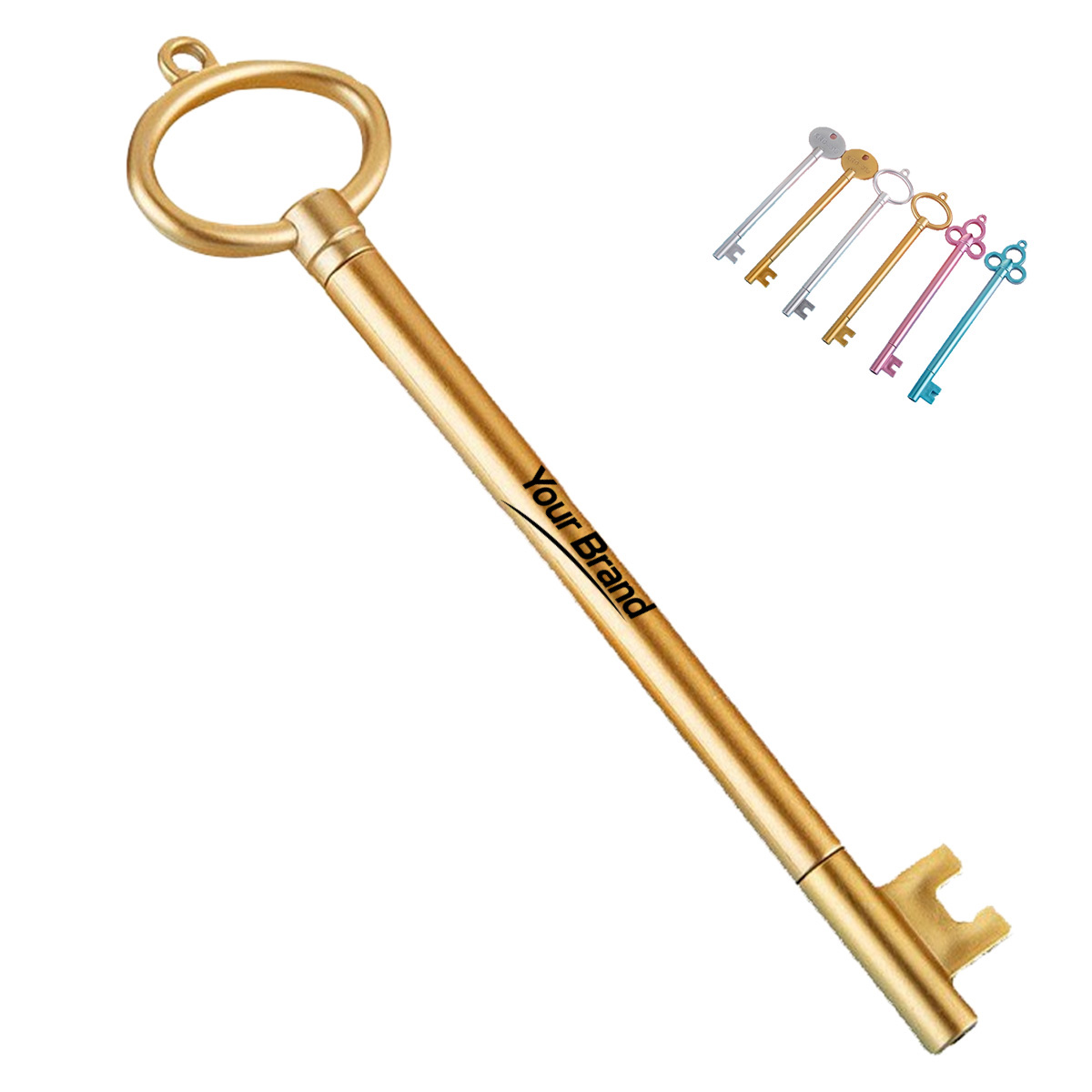 Vintage Golden Key Shaped Gel Ink Pen Writing Instrument