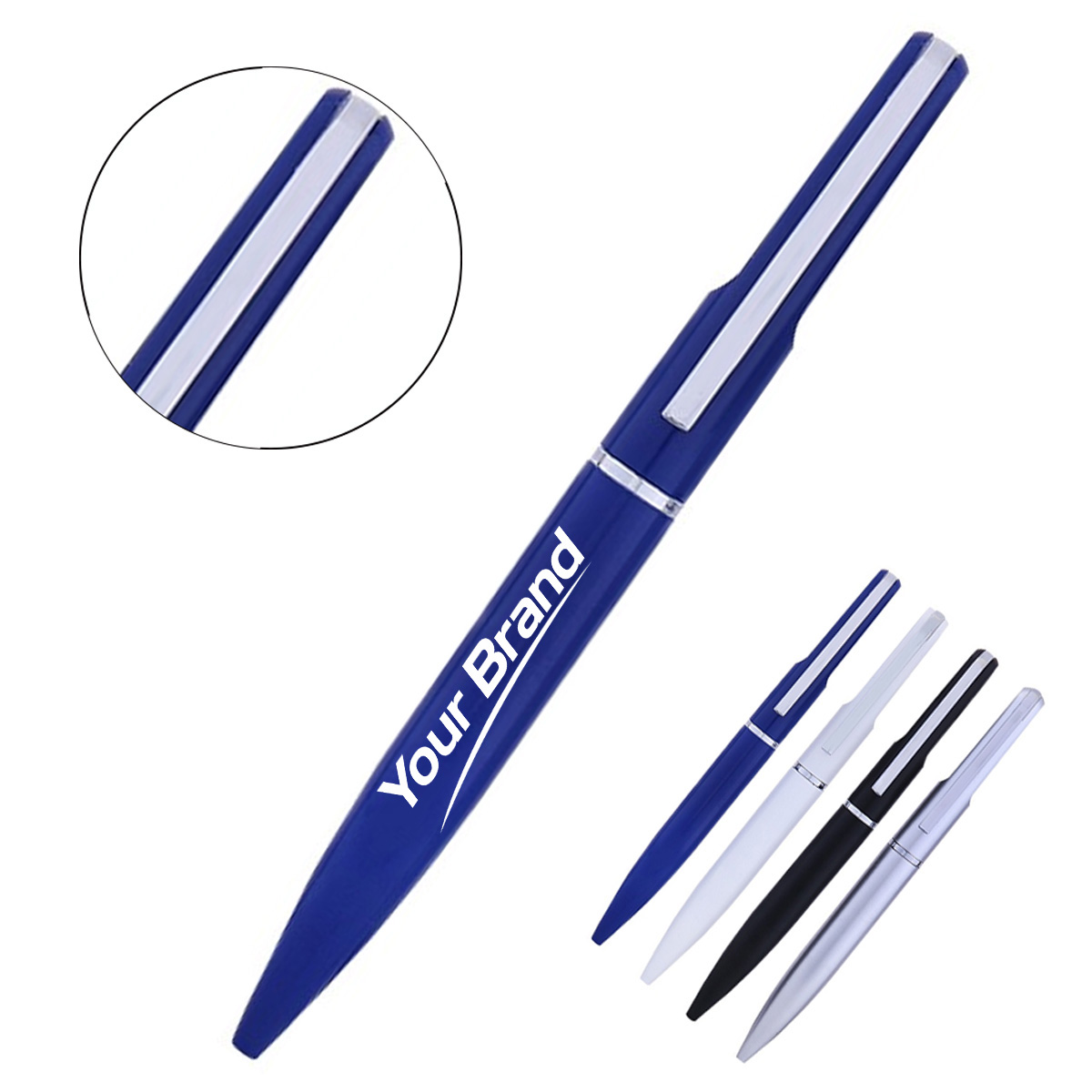 Flat Top Executive Metal Twist Action Ballpoint Pen