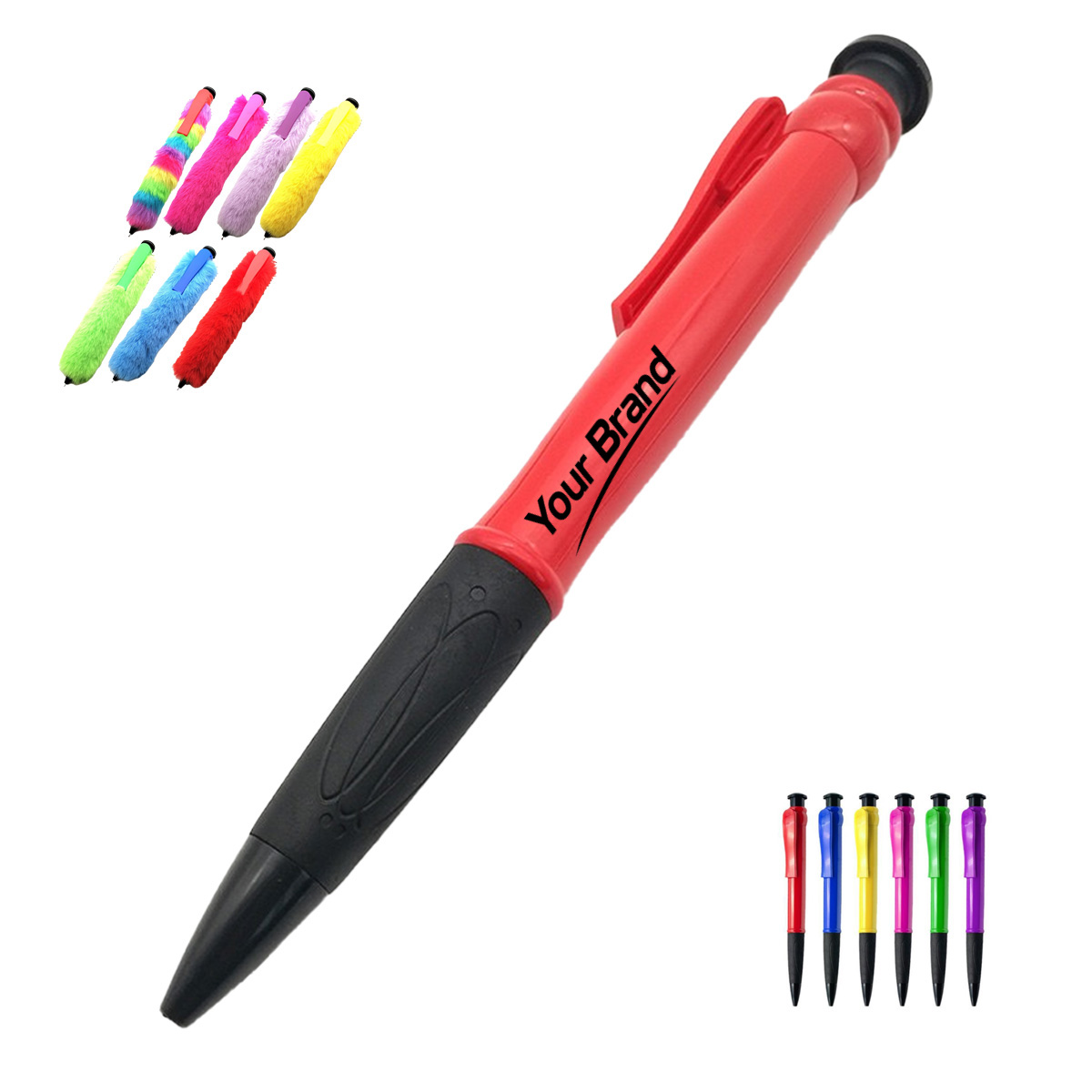 Jumbo Fuzzy Plush Retractable Ballpoint Pen