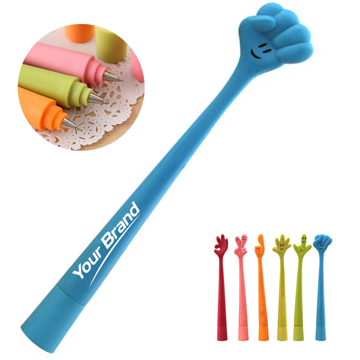 Bendable Silicone Hand Gesture Ballpoint Pen