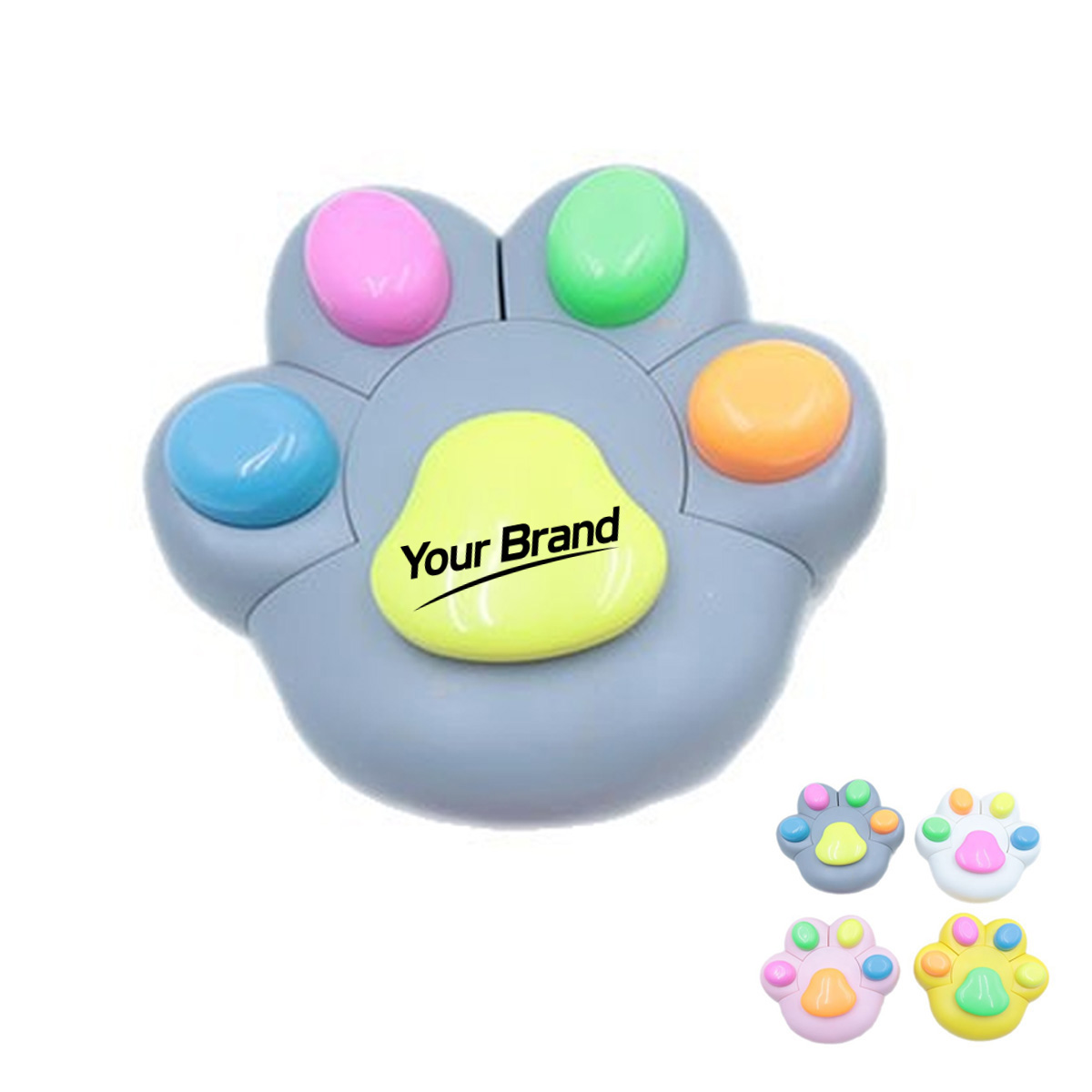 Cat Paw Detachable Mini Highlighter Set