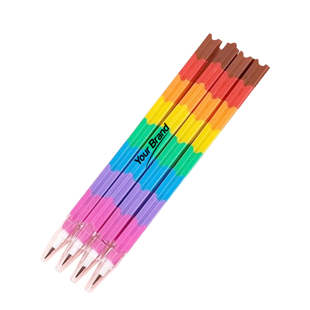 Rainbow Interlocking DIY Building Block Stackable Pencil