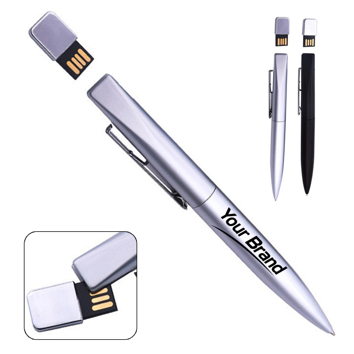 High Capacity USB Flash Drive Metal Pen