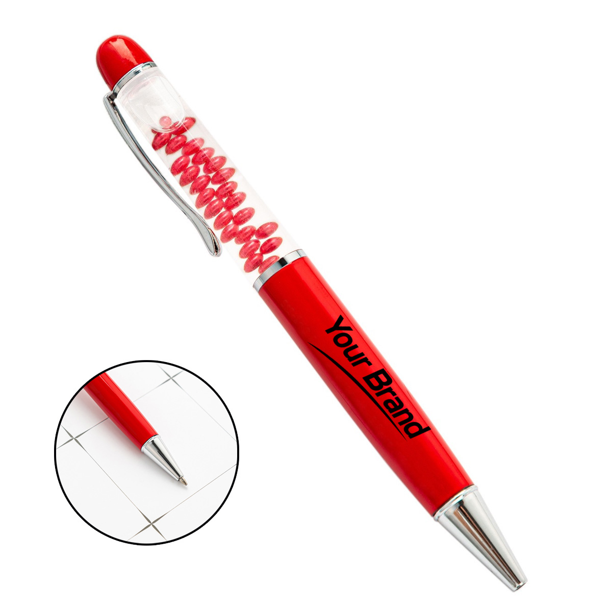 Liquid Filled Floating Action Metal Twist Ballpoint Pen