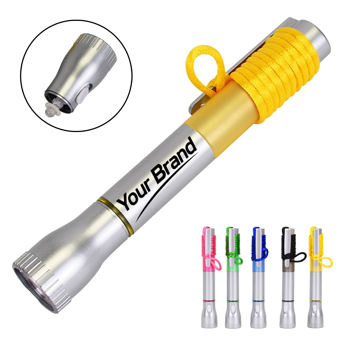 LED Flashlight Lanyard Ballpoint Pen