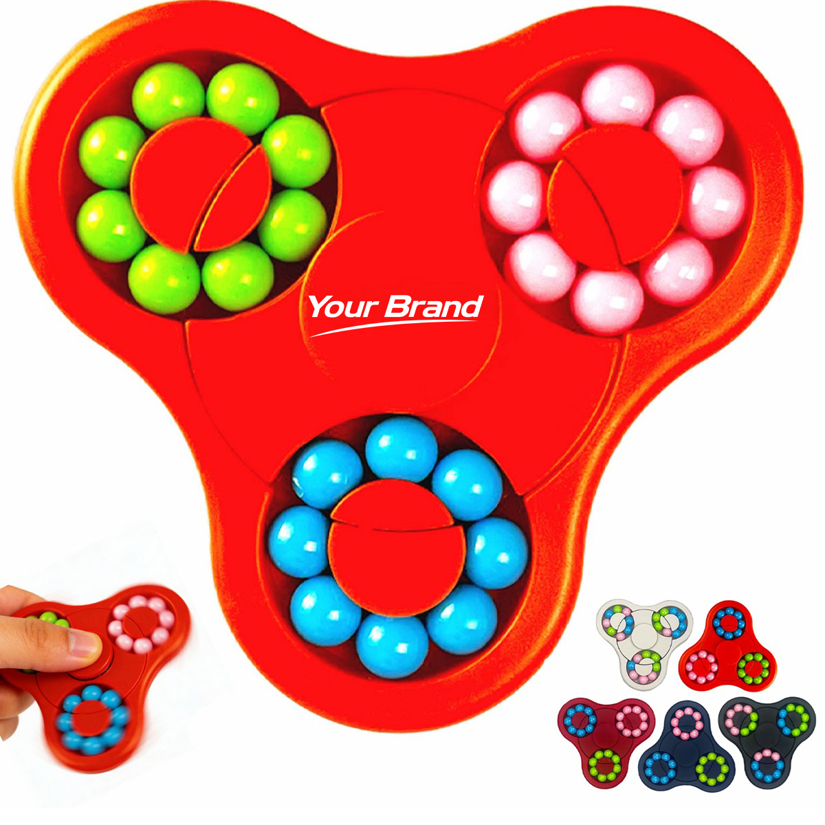 Rotating Magic Bean Puzzle Fidget Spinner Stress Relief Toy