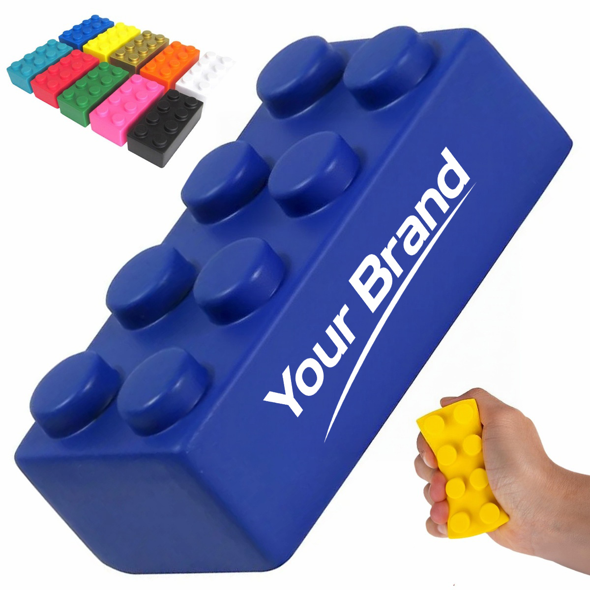 Block Brick Shaped PU Foam Stress Reliever Squeeze Toy