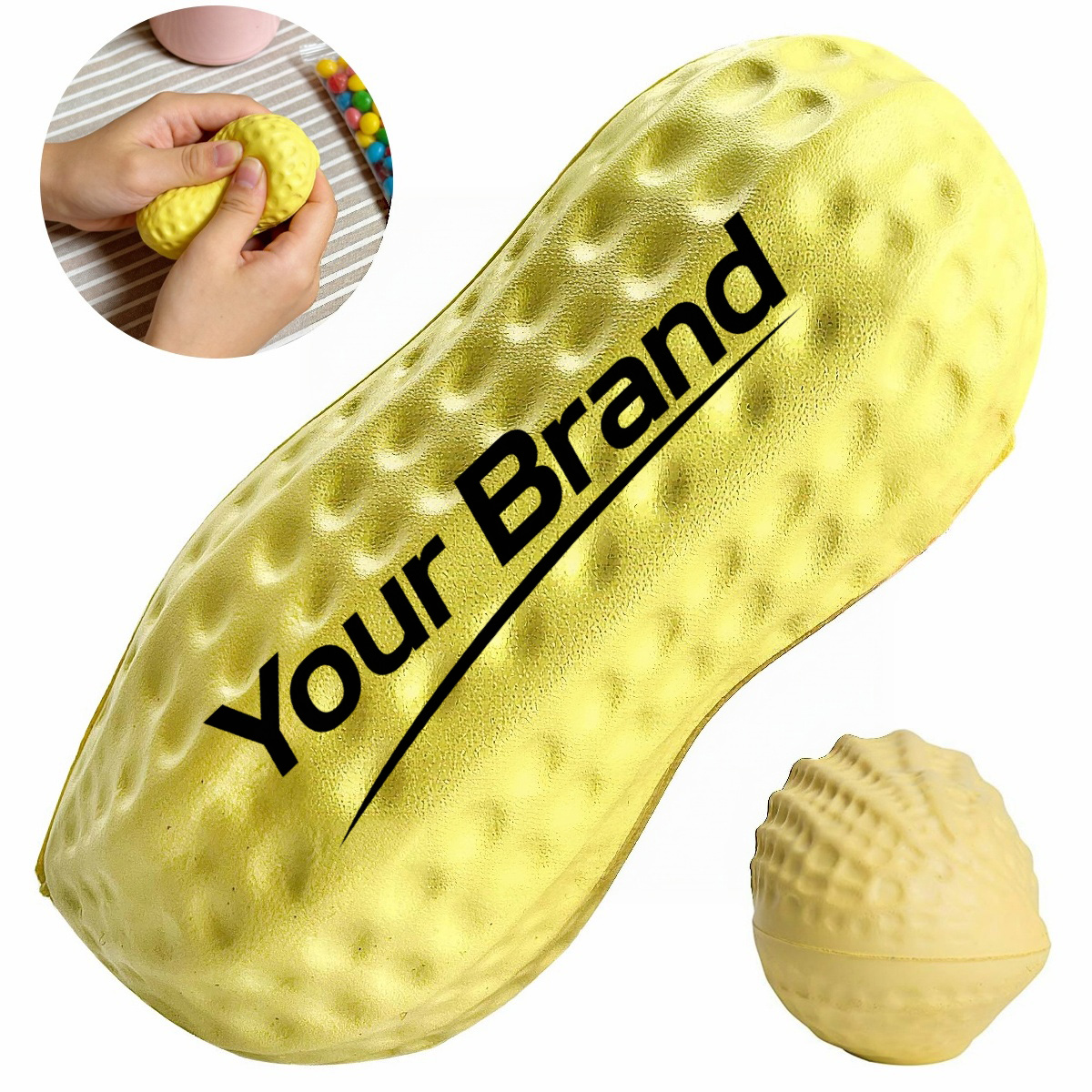 Peanut PU Foam Stress Reliever Squeeze Toy