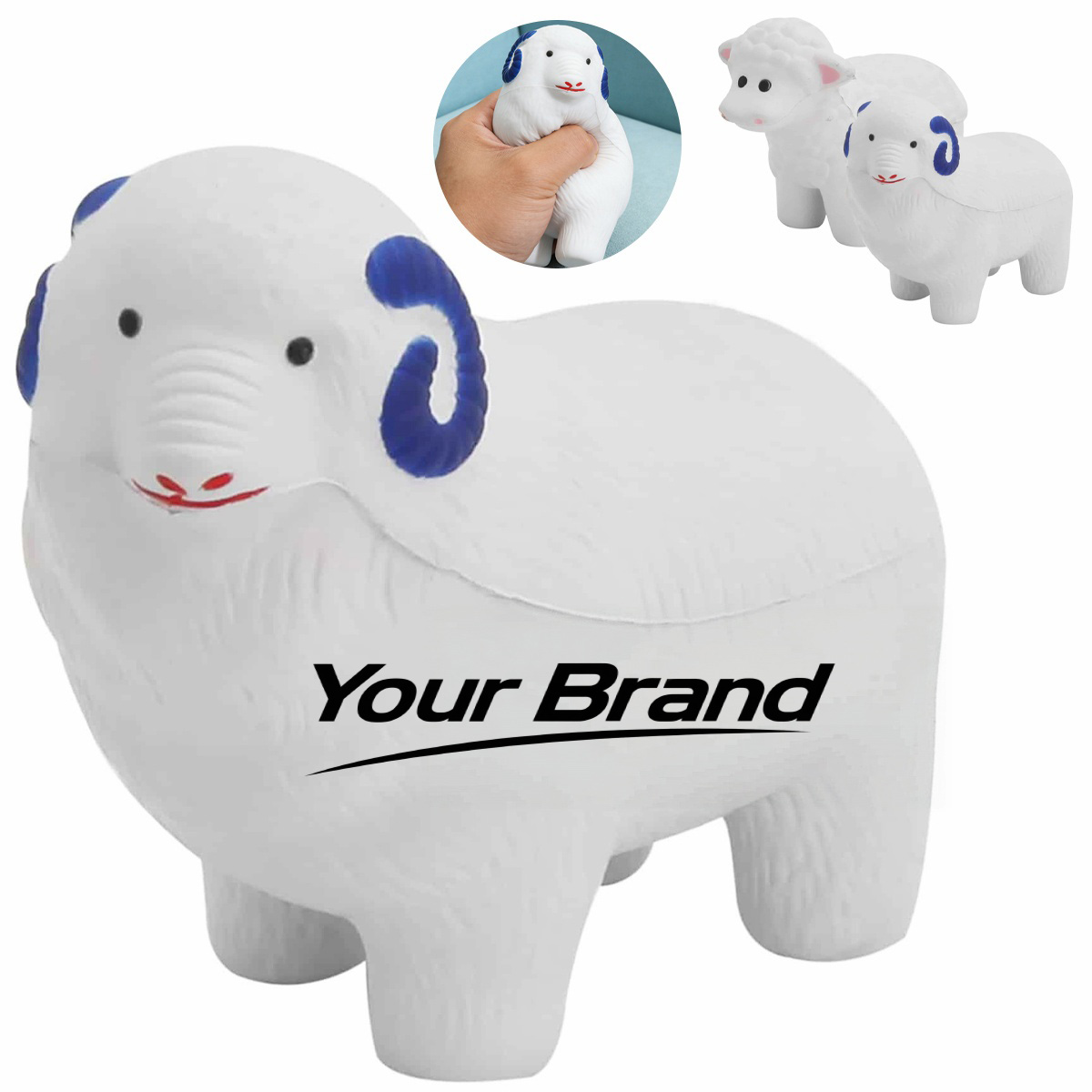 Sheep Lamb Ram Farm PU Foam Stress Reliever Toy