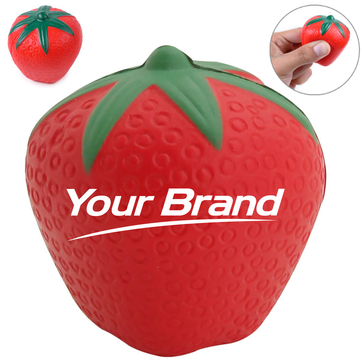 Strawberry Fruit PU Foam Stress Reliever Toy