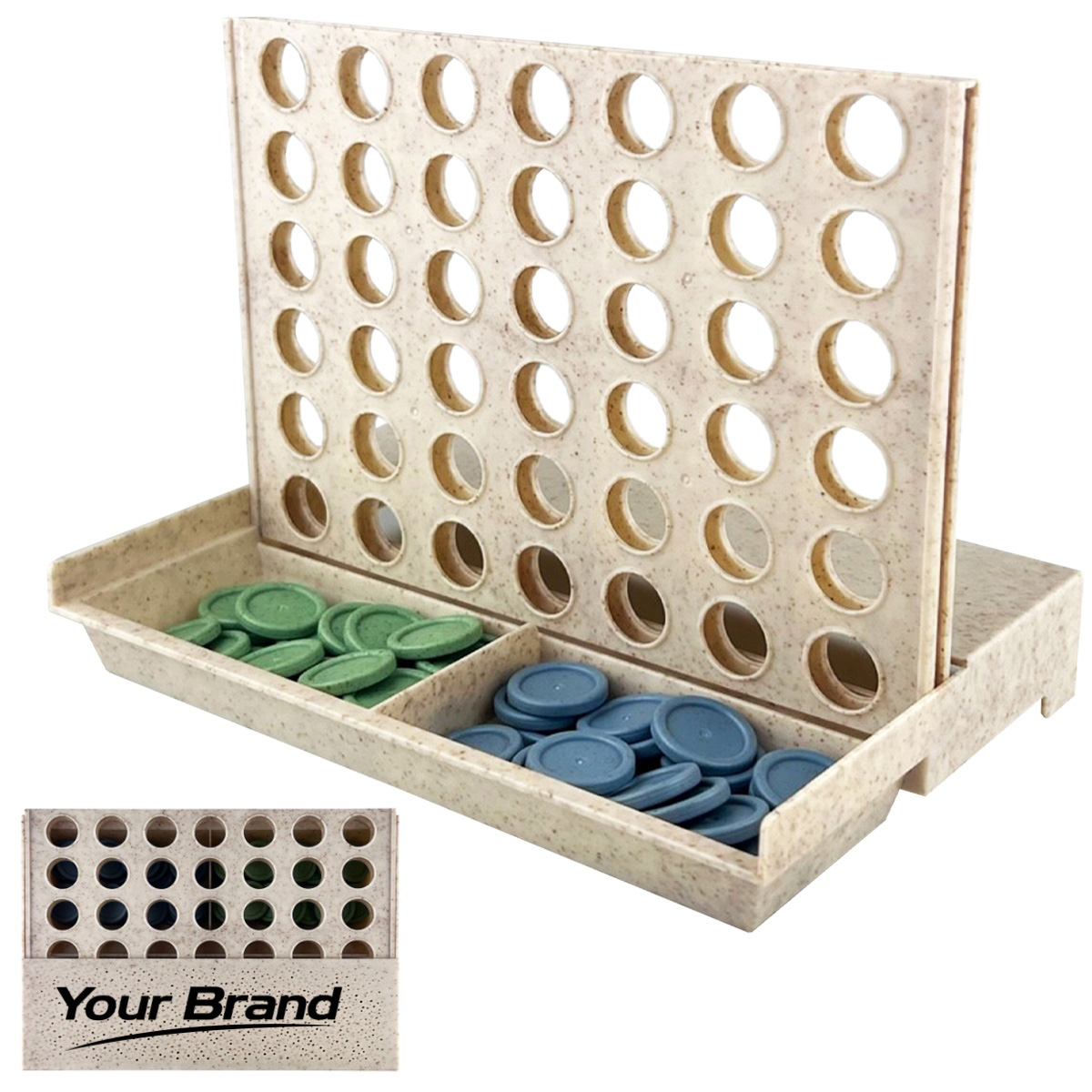 Wooden Four in a Row Desktop Strategy Game Set