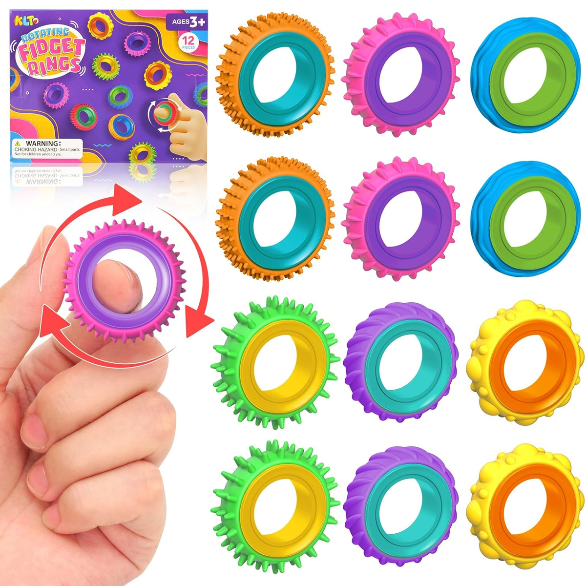 Spiky Sensory Finger Ring Fidget Stress Reliever Toy