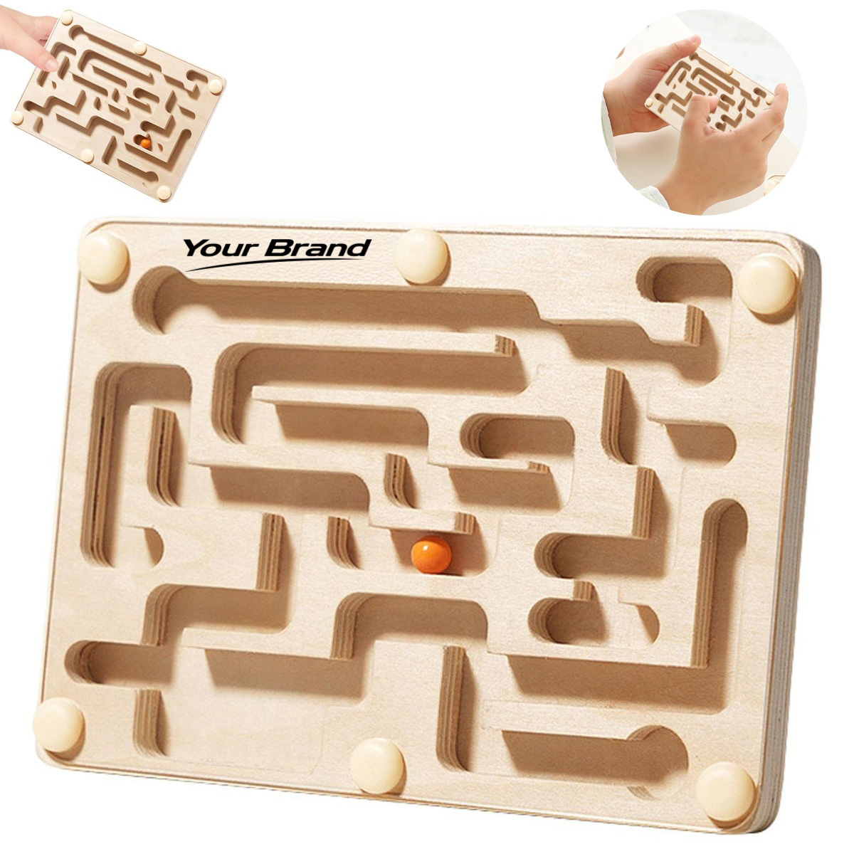 Wooden Handheld Balance Labyrinth Puzzle Board Game