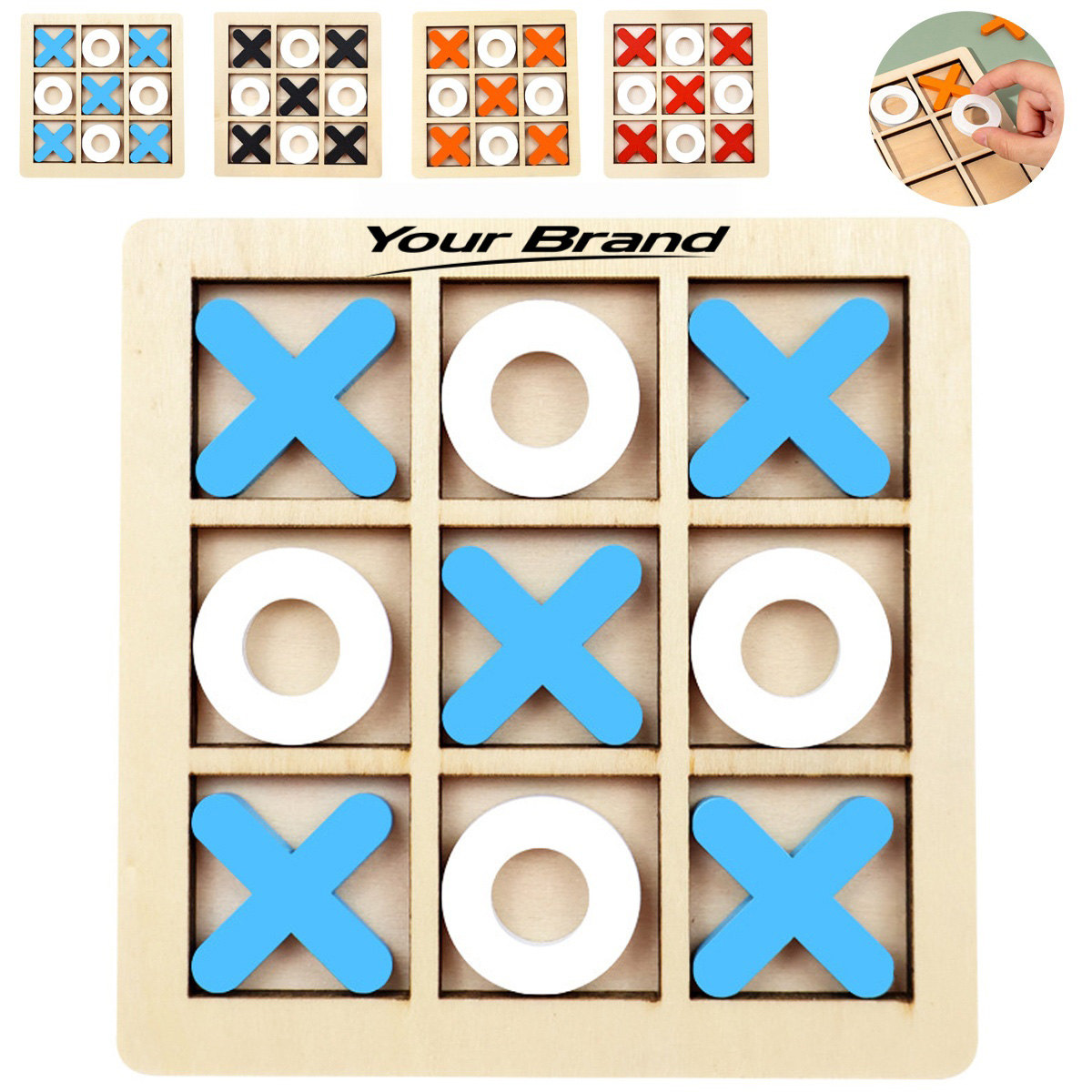 Wood Tic Tac Toe Board Game Set