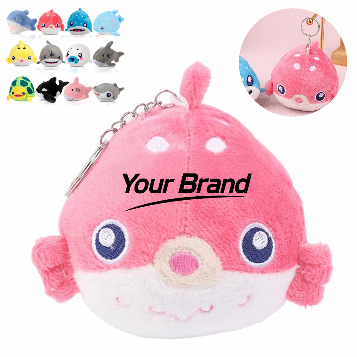 Ocean Animal Stuffed Toy Keychain Bag Charm
