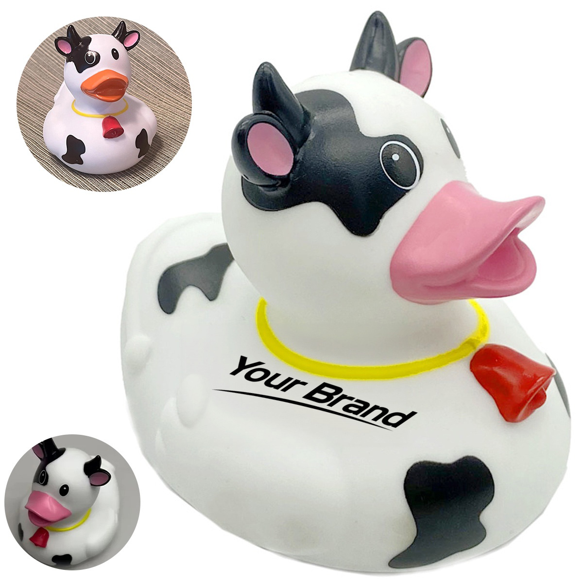 Rubber Farm Cow Squeaky Bath Toy