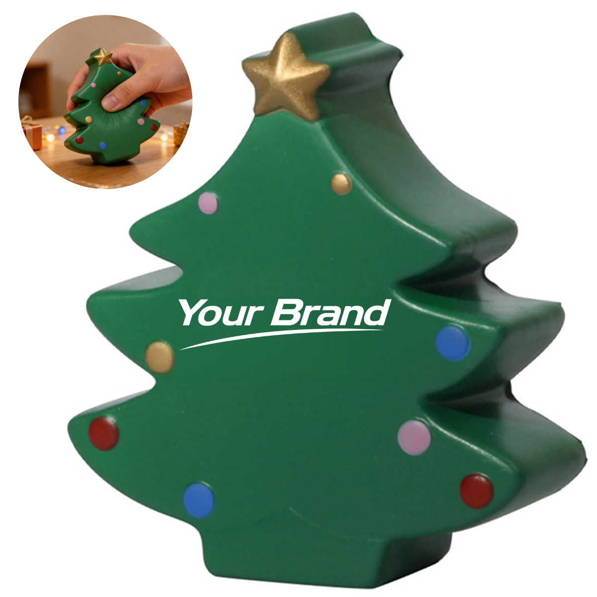 Christmas Tree Shaped PU Foam Stress Reliever Toy