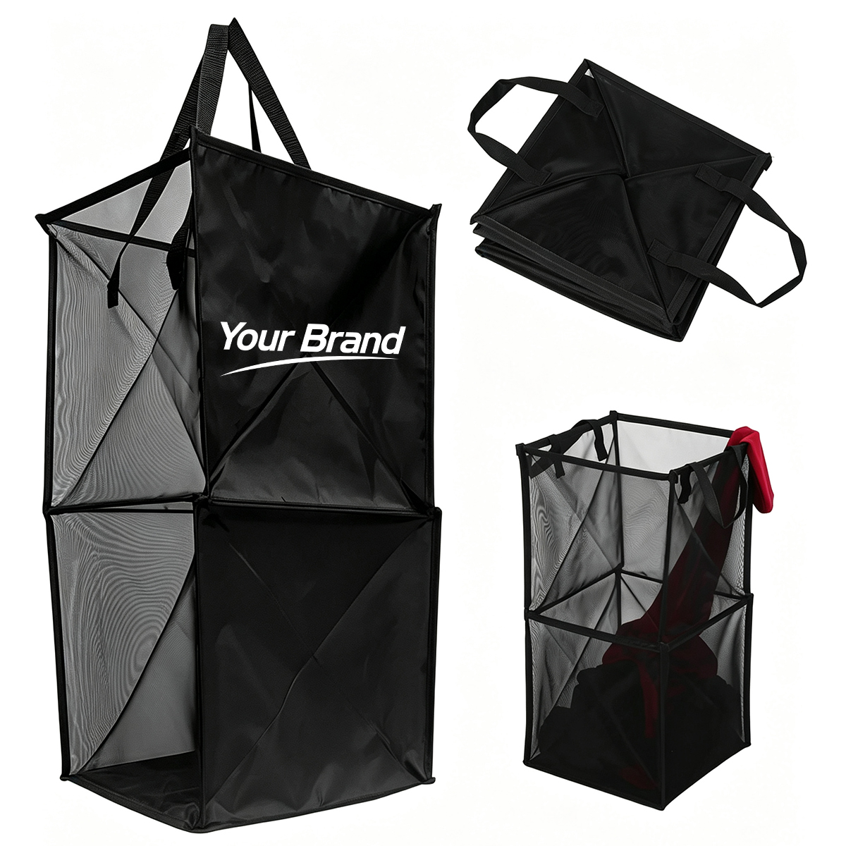 Foldable Mesh Laundry Hamper with Carrying Handles