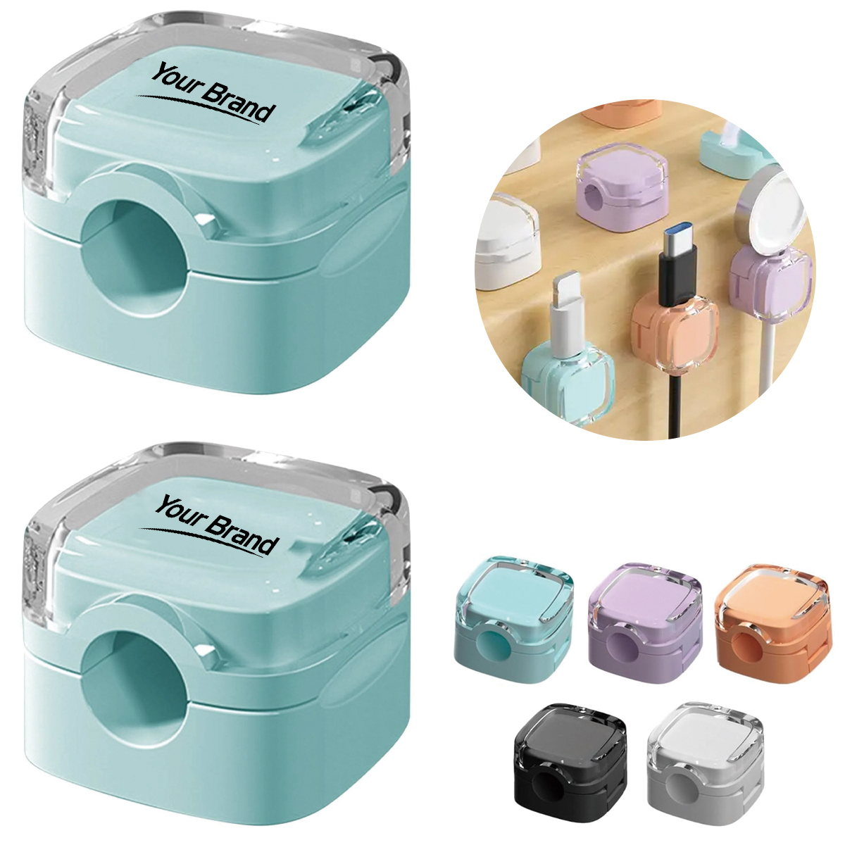 Magnetic Adjustable Under-Desk Cable Organizer Clips