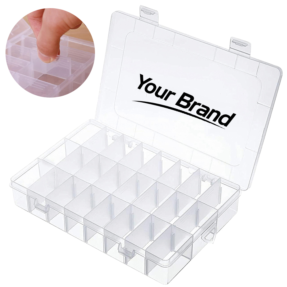 15-Grid Adjustable Compartment Plastic Storage Organizer Box