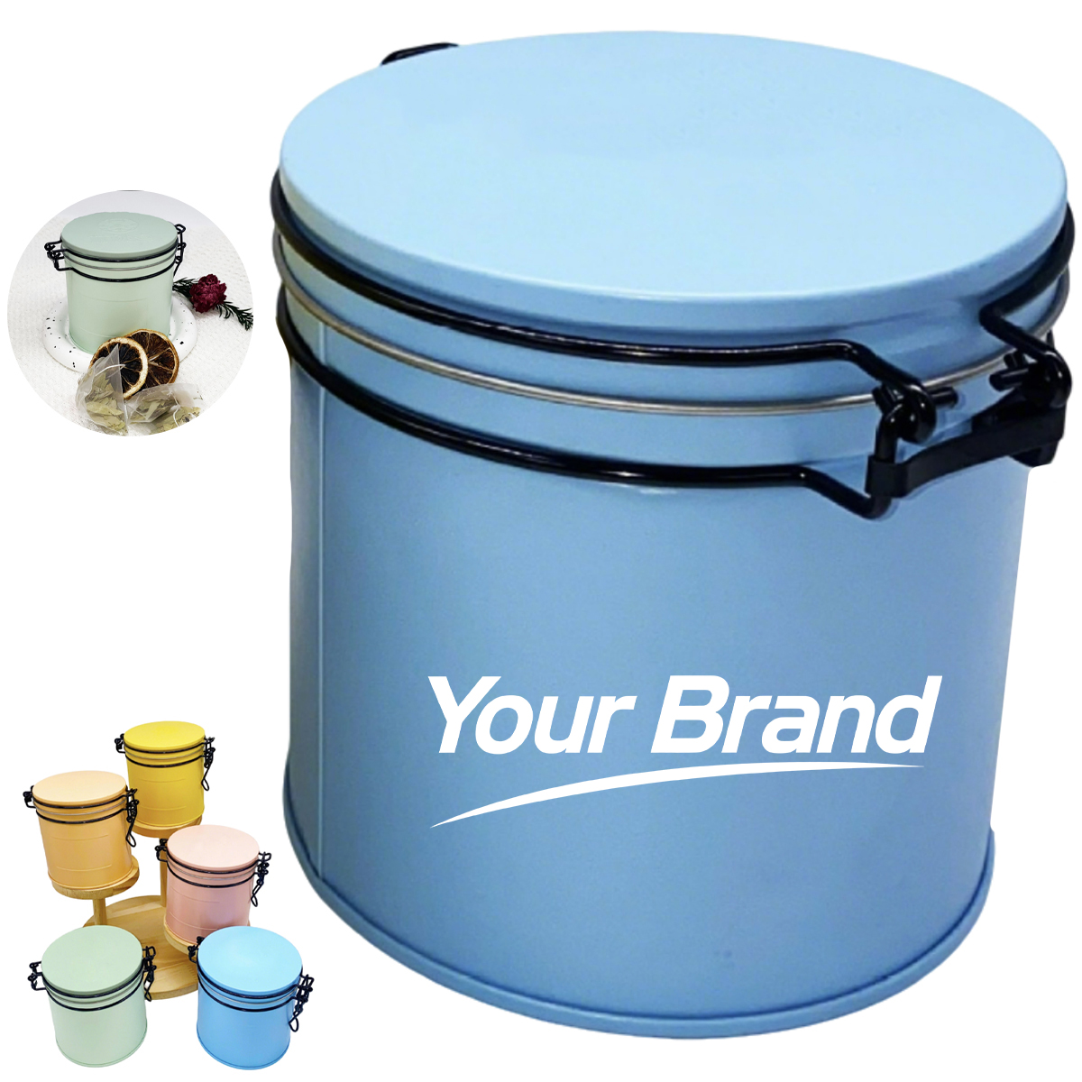 Airtight Tinplate Storage Box with Locking Metal Buckle
