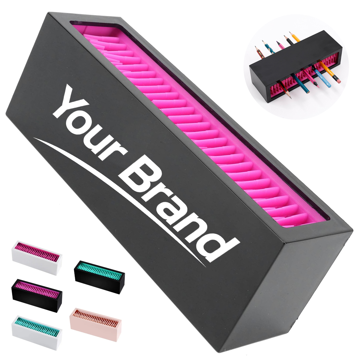 Creative ABS & TPR Silicone Bristle Desktop Organizer Holder