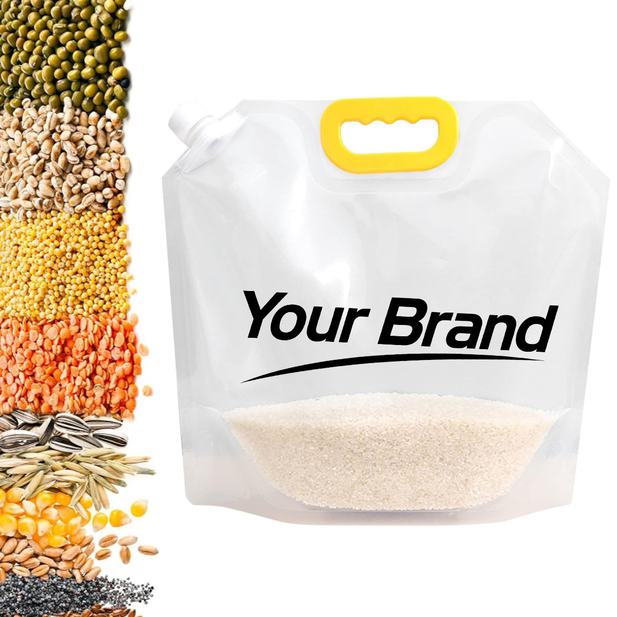Portable Moisture-Proof Grain Storage Bag w/ Spout & Handle