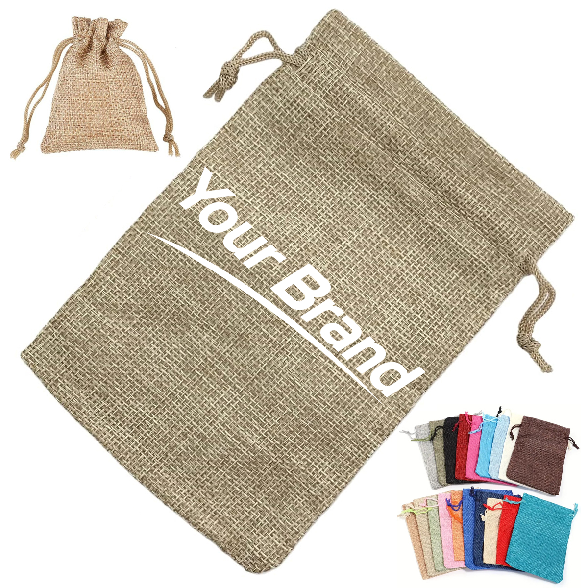 Faux Jute/Burlap Drawstring Pouch & Aromatherapy Sachet Bag