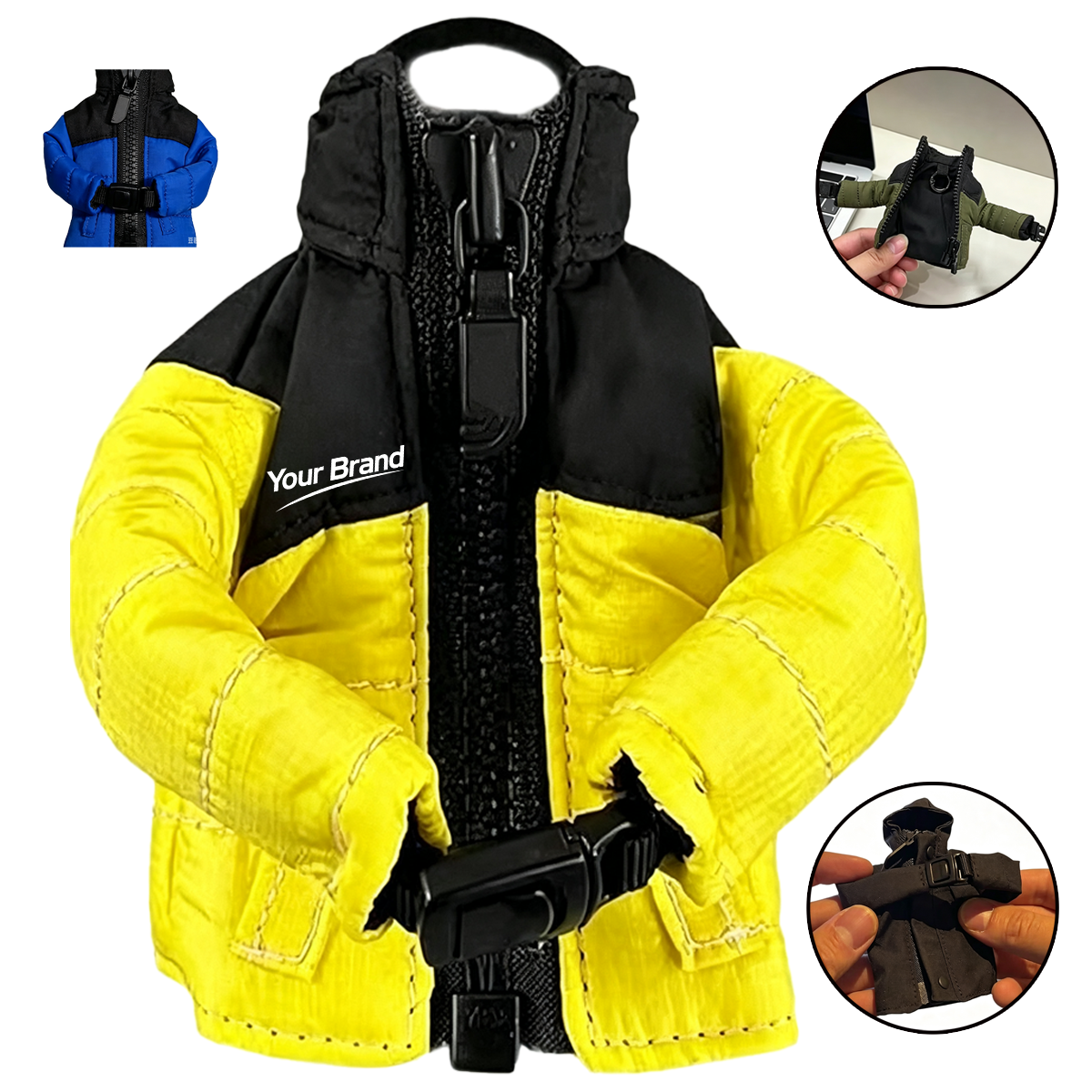 Miniature Puffer Jacket Keychain Pouch and Decorative Charm