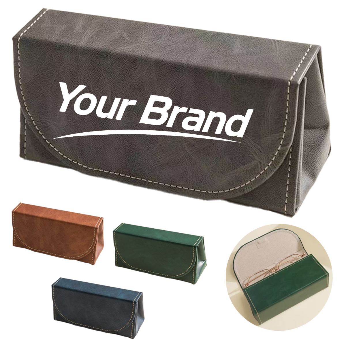 PU Leather Eyeglasses Case and Portable Sunglasses Protector