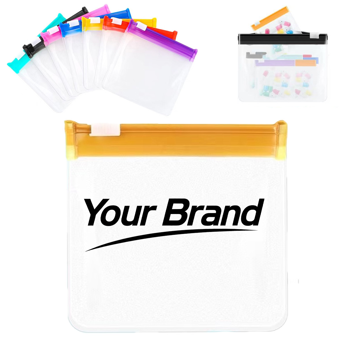 Portable PE Plastic Pill and Jewelry Slider Storage Pouch