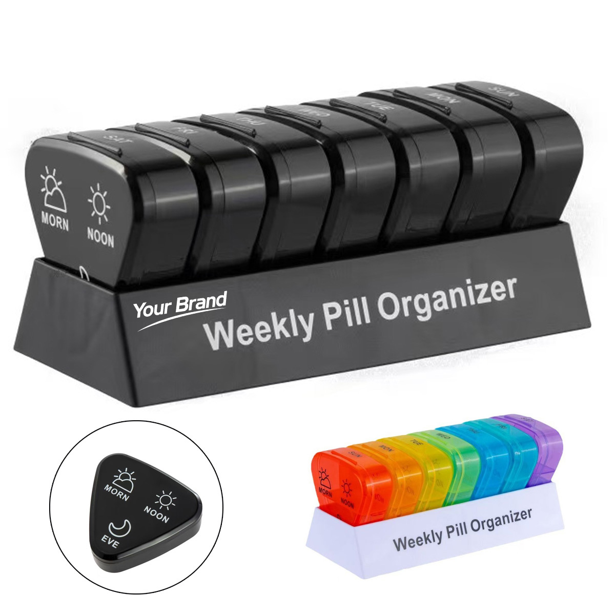 Circular 7-Day Pill Organizer w/ 28 Individual Compartments