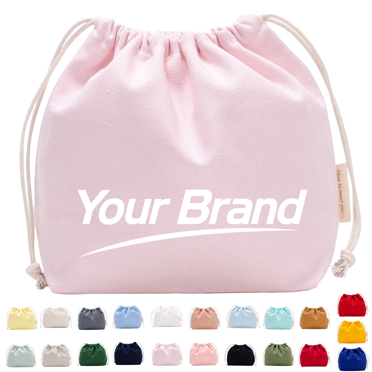 Portable Cotton Canvas Drawstring Travel Organizer Pouch