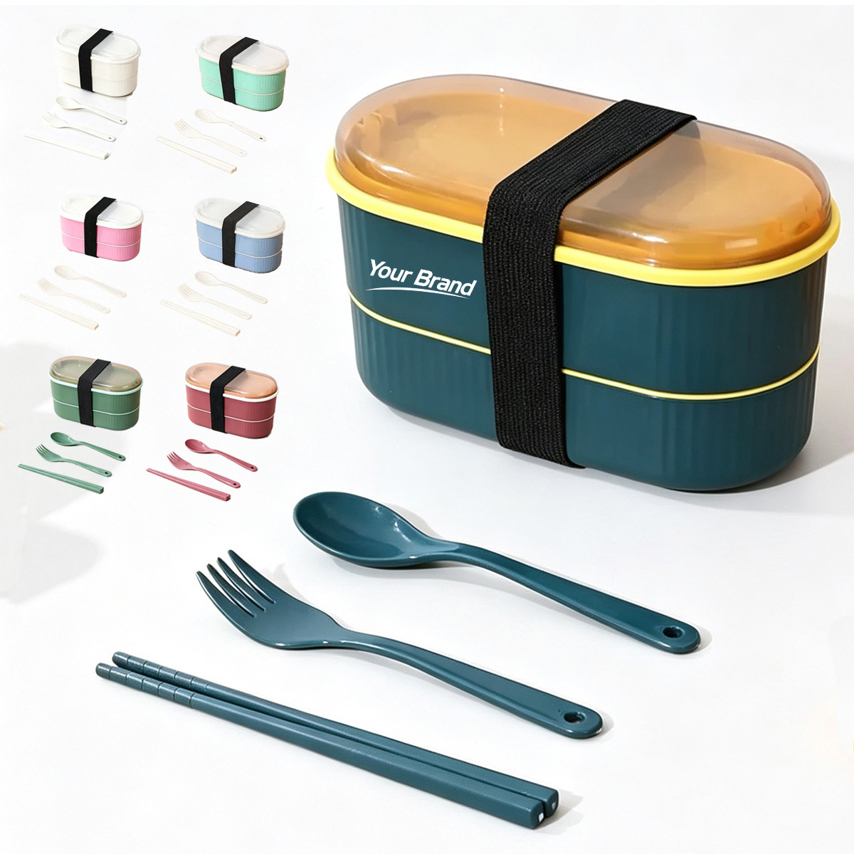 Eco-Friendly Wheat Straw Double Layer Bento Lunch Box