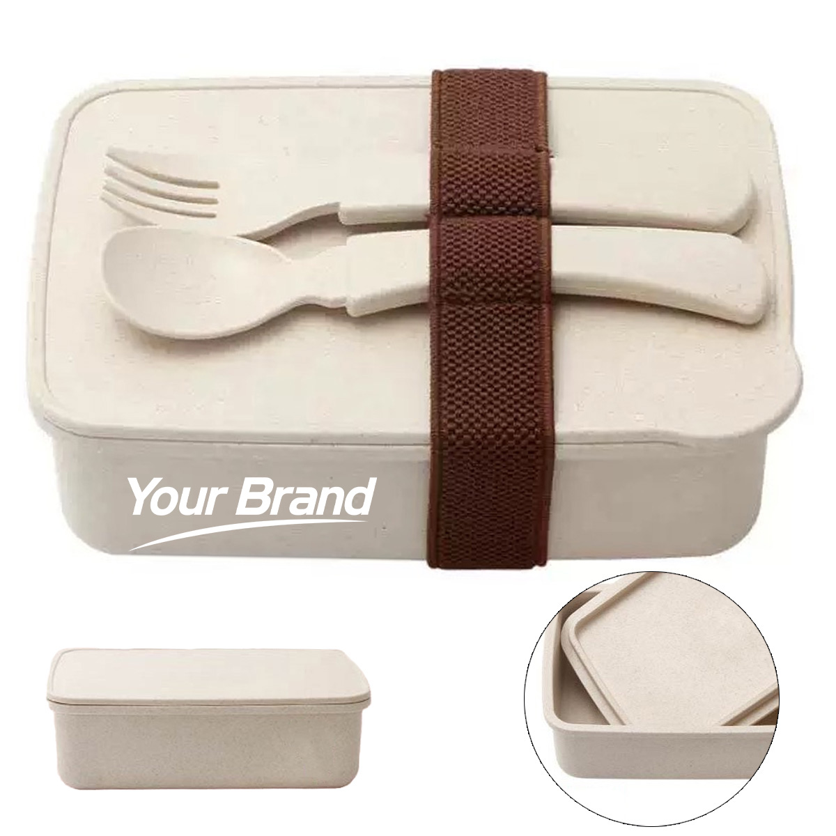Eco-Friendly Square Wheat Straw Fiber Bento Lunch Box