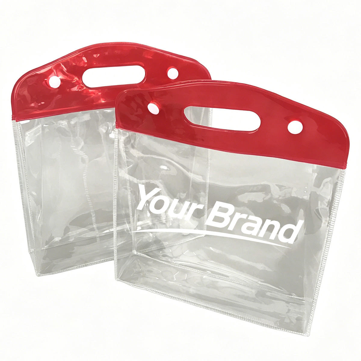 Stadium Approved Clear PVC Tote Bag with Snap Closure