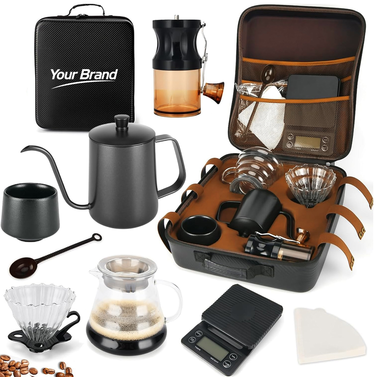 All-in-One Portable Pour-Over Coffee Travel Set w/ Case