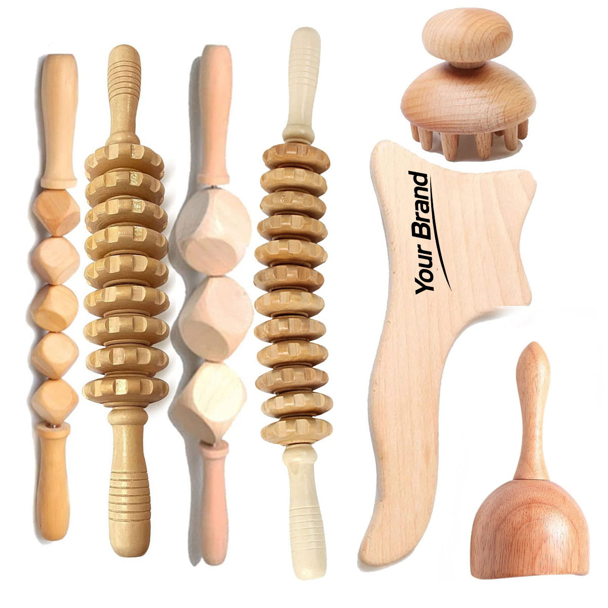 7-Piece Professional Wood Therapy Body Contouring Kit