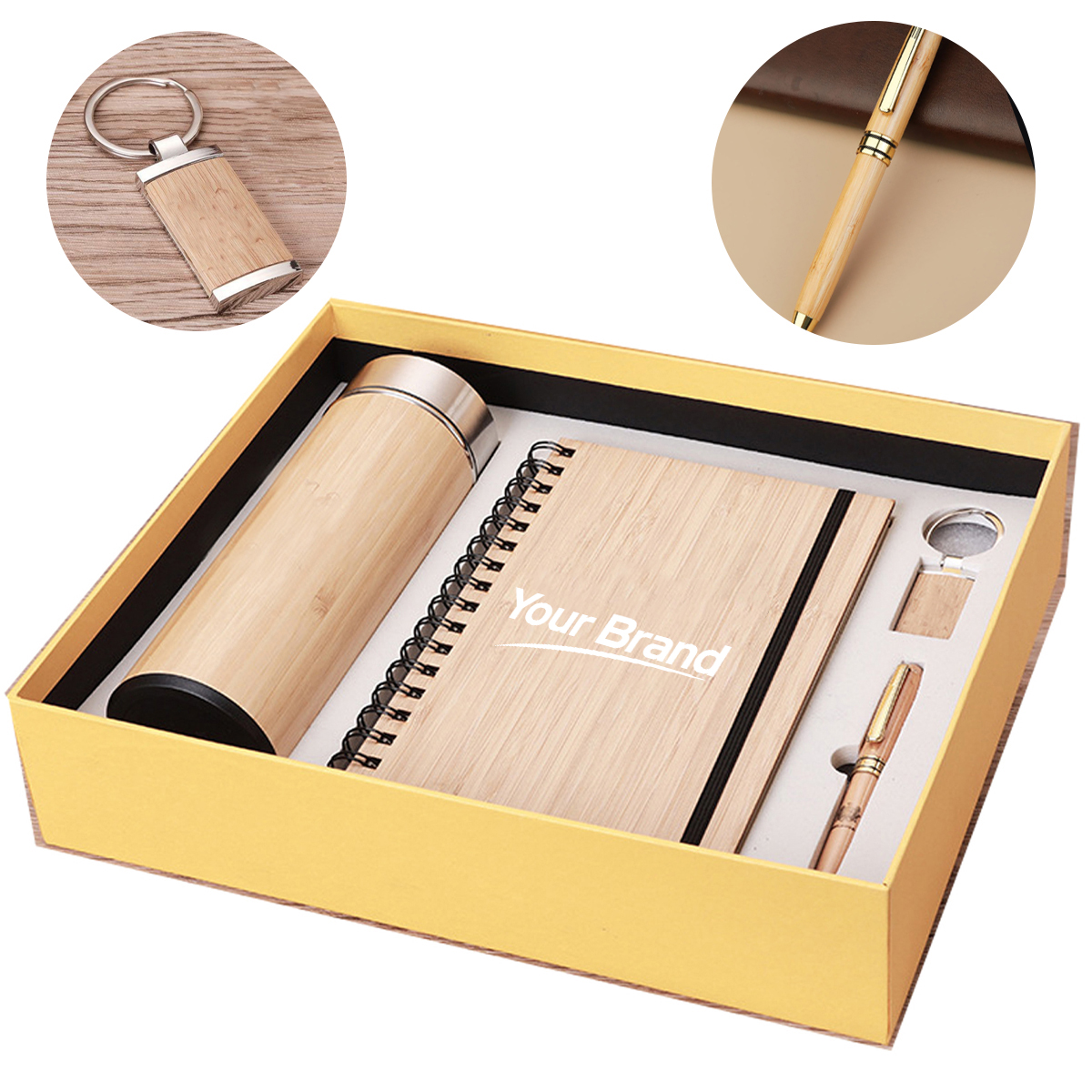 4-Piece Eco-Friendly Bamboo Corporate Gift Set