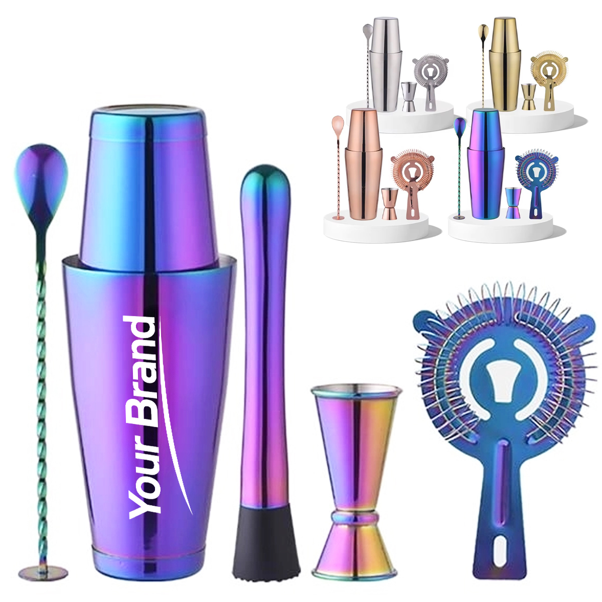 Professional Stainless Steel Boston Cocktail Shaker Tool Set