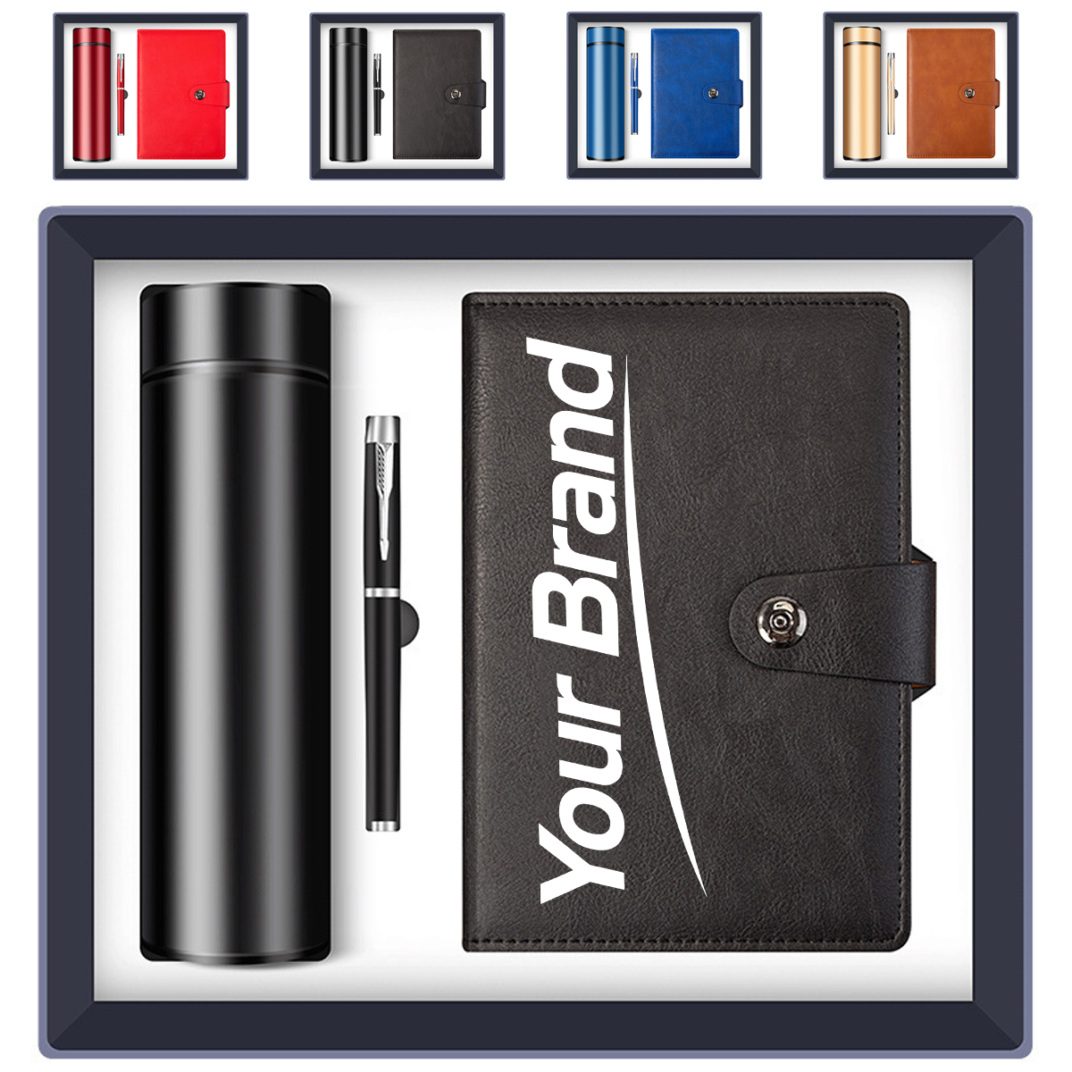 Premium Executive Notebook Vacuum Flask Pen Gift Set