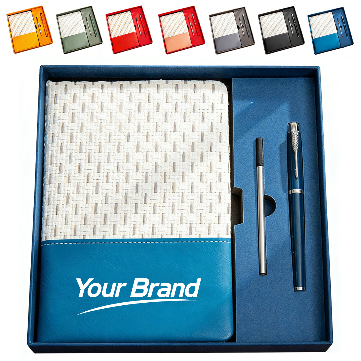Elegant Mixed-Texture Notebook & Pen 3-Piece Gift Set