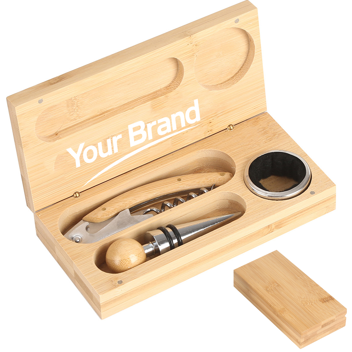 Sustainable Bamboo Wine Opener 3-Piece Gift Set