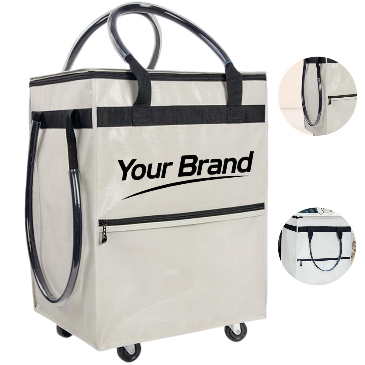Foldable Rolling Laundry Shopping Basket