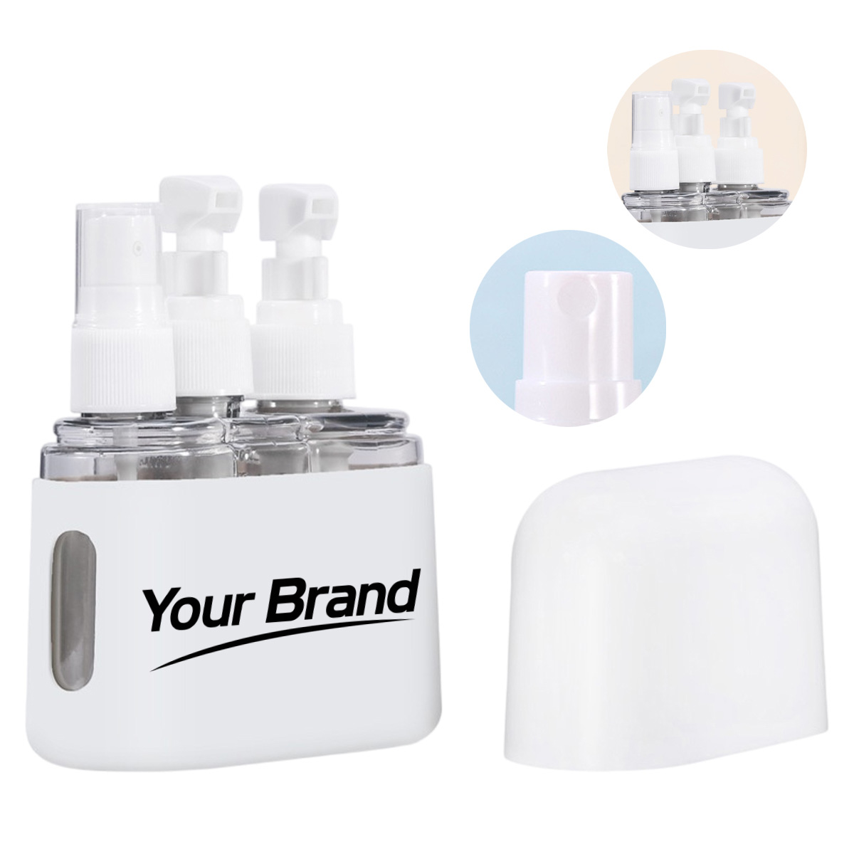 Travel 3-in-1 Portable Refillable Bottles Press Set