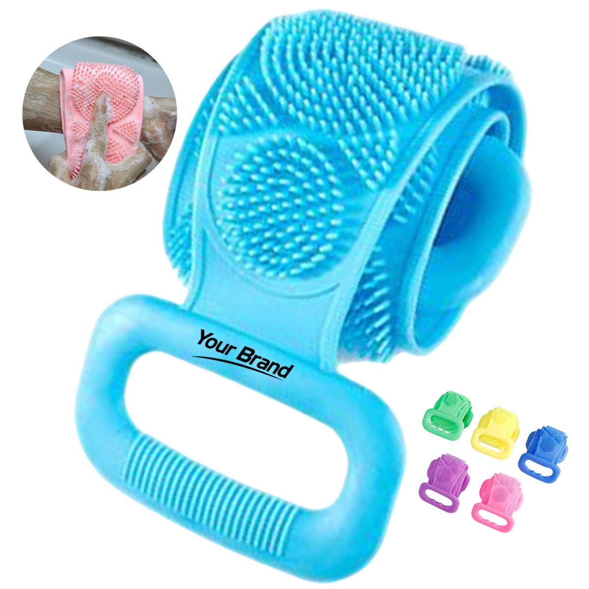 Silicone Body Scrub Shower Brush Bath Back Scrubber