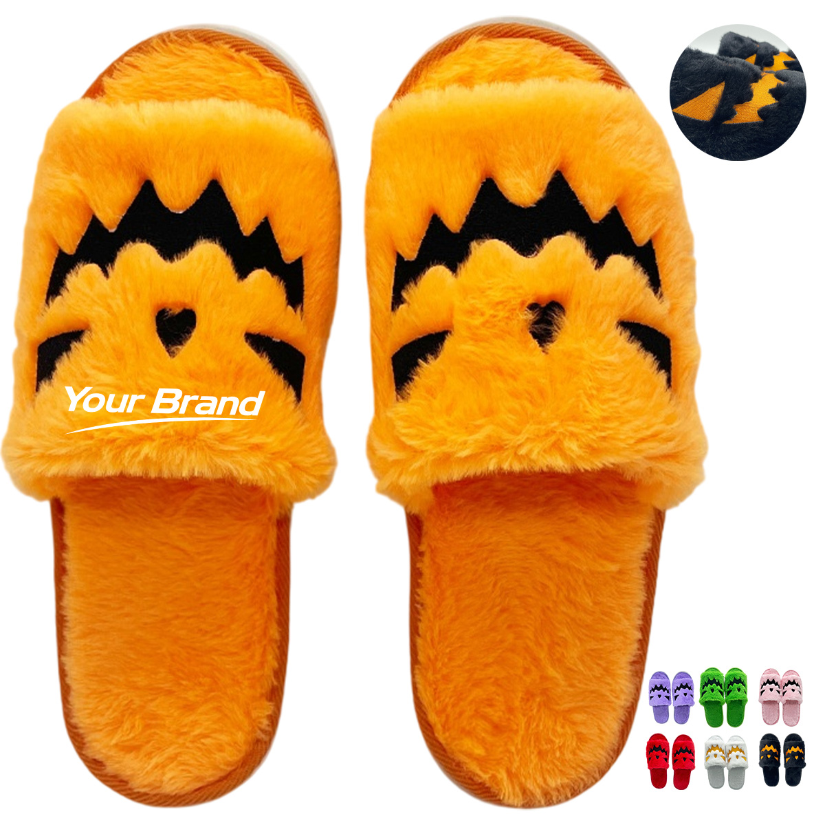Plush Halloween Slippers With Storage Bag Cozy Warm