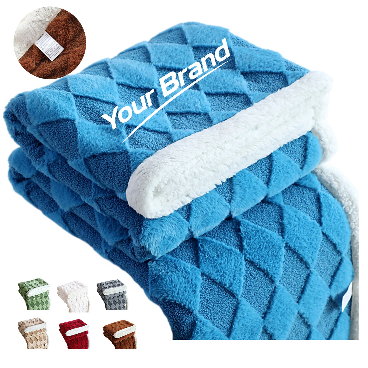 Waffle Flannel Throw Blanket For Bed