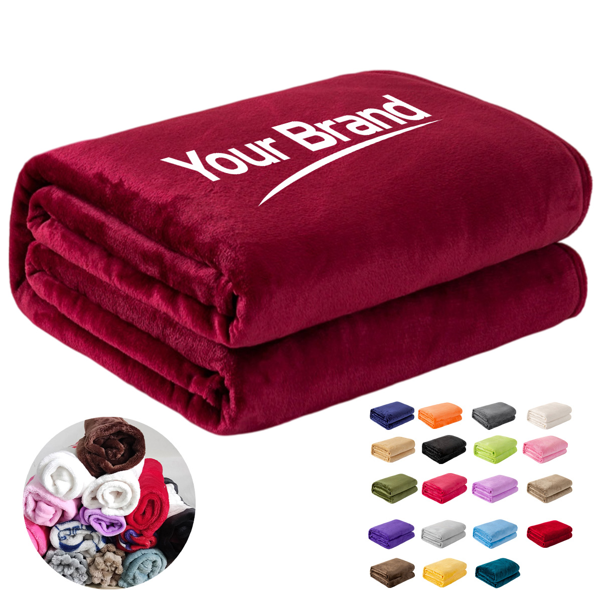 Solid Color Flannel Throw Blanket